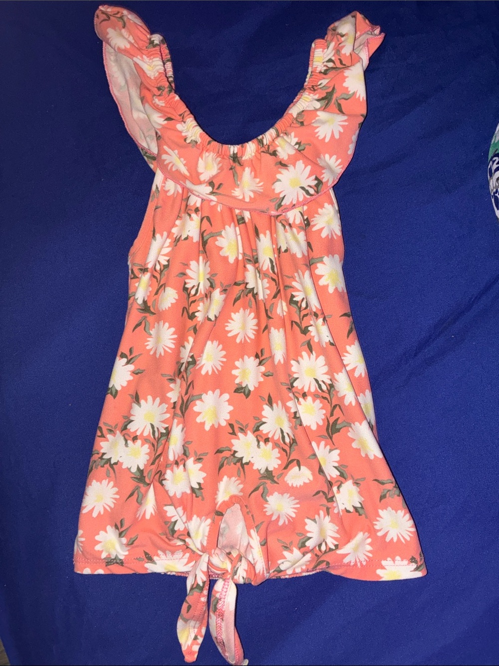 Little Lass Coral Floral Tie-Front Girls Top